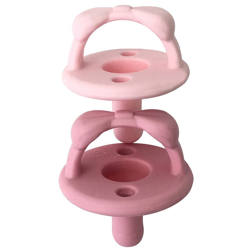 Itzy Ritzy - Silicone Pacifiers - Pack Of 2 - Pink Bows