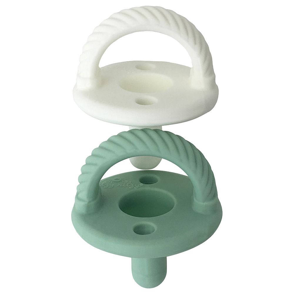 Itzy Ritzy - Silicone Pacifiers - Pack Of 2 - Green/White