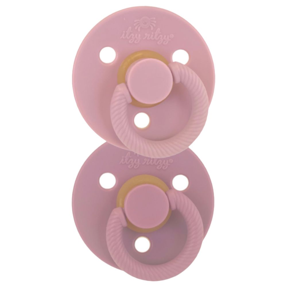 Itzy Ritzy - Natural Rubber Pacifiers 0-6M - Pack of 2 - Orchid/Lilac