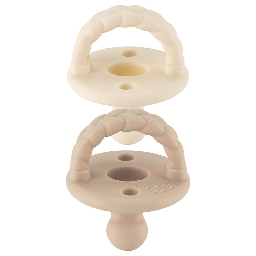 Itzy Ritzy - Silicone Pacifier 0-6M Pack Of 2-Toast & Butter