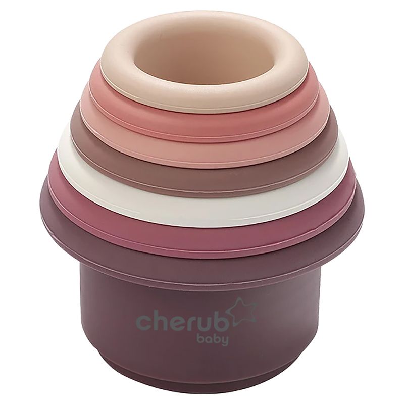 Cherub Baby - Silicone Stacking Cup Montessori Toy - Blush 