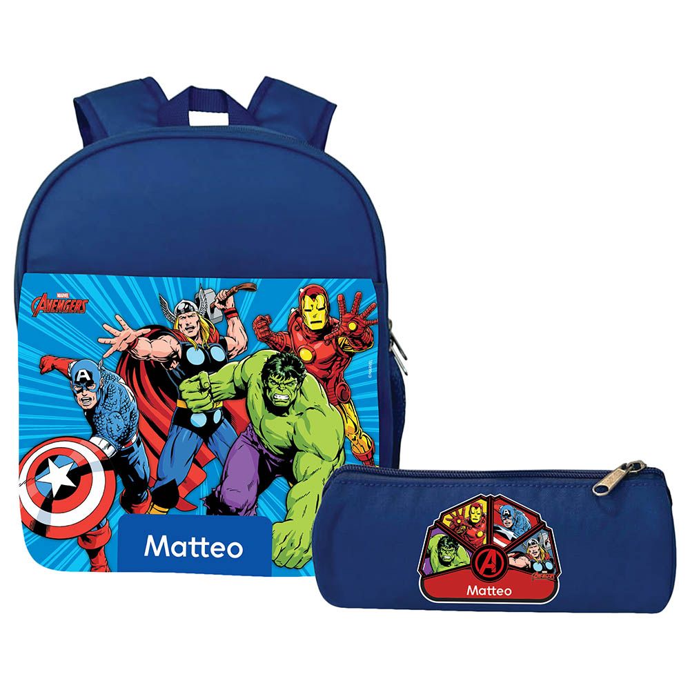 Essmak - Marvel Avengers 2 Backpack & Pencil Case - 12-Inch - Blue