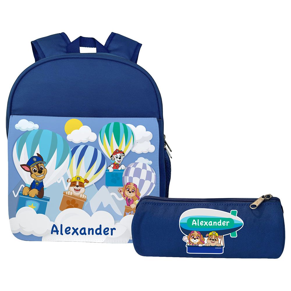 Essmak - Paw Patrol Hot Air Balloon Backpack & Pencil Case - 12-Inch - Blue