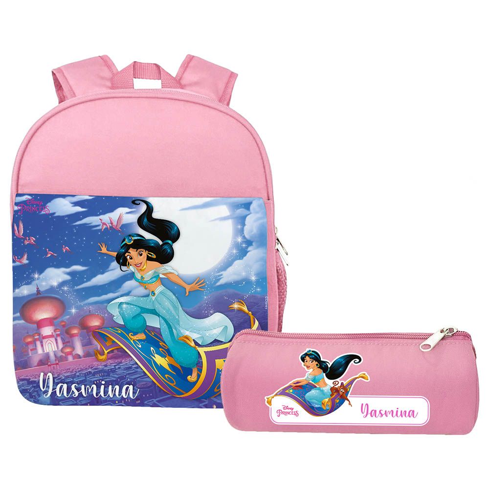 Essmak - Disney Jasmine Backpack & Pencil Case - 12-Inch - Pink