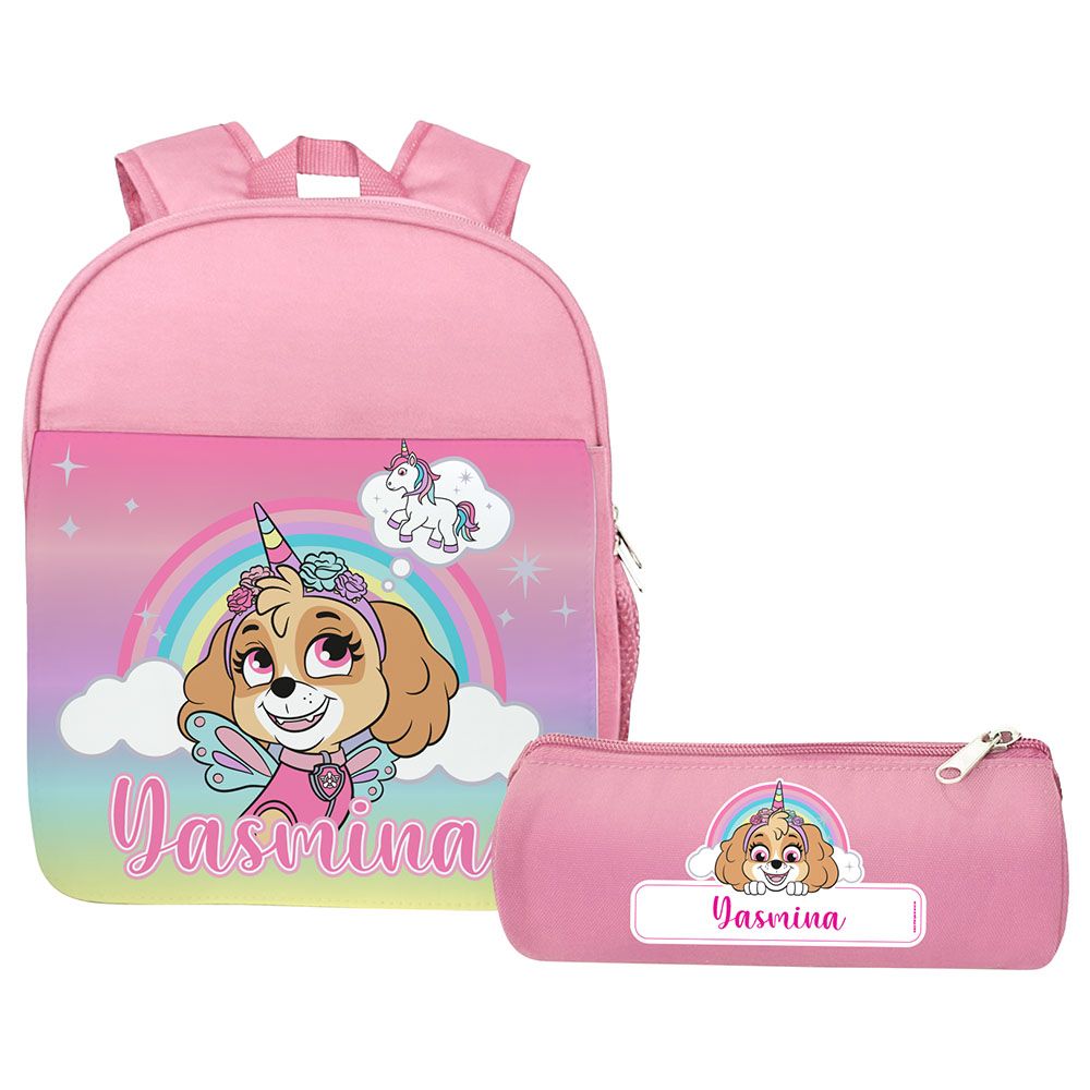 Essmak - Paw Patrol Unicorn Backpack & Pencil Case - 12-Inch - Pink