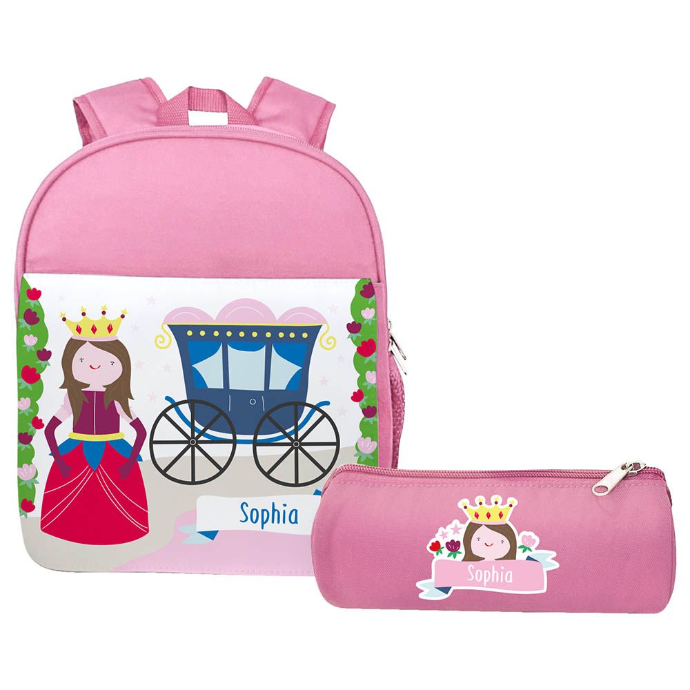 Essmak - Princess Backpack & Pencil Case - 12-Inch - Pink