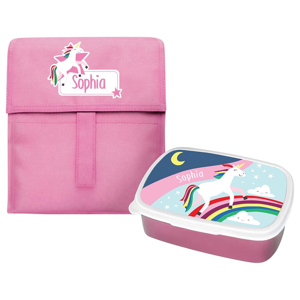 Essmak - Unicorns Are Real Foldable Lunch Set - Pink