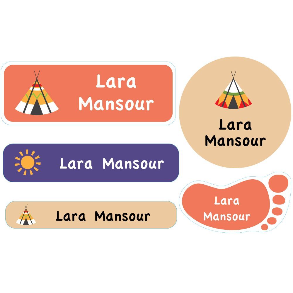 Essmak - School Name Labels Indian Tipi