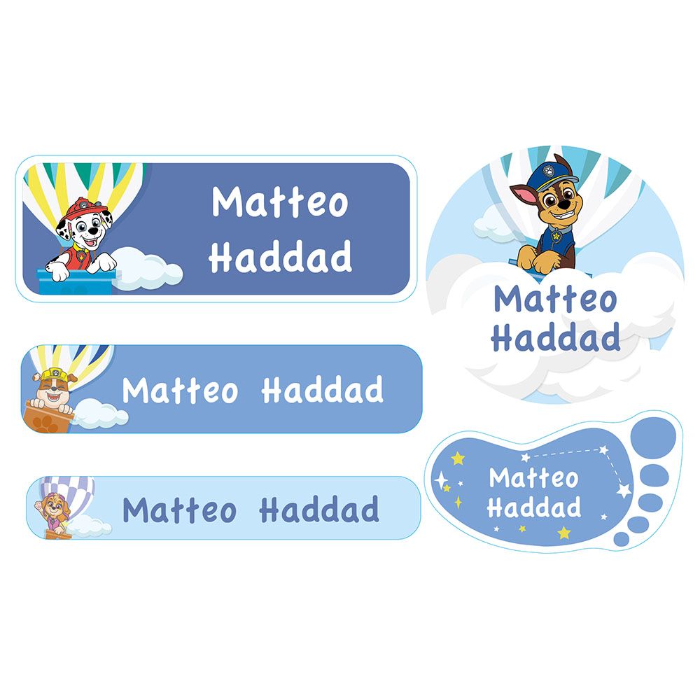 Essmak - Paw Patrol Balloon School Labels - 5pcs