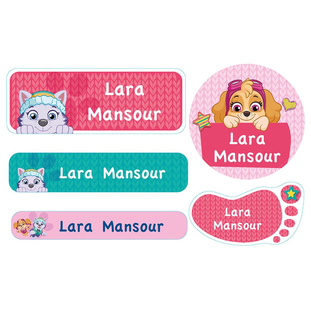 Essmak - Paw Patrol Girls 2 School Labels - 5pcs