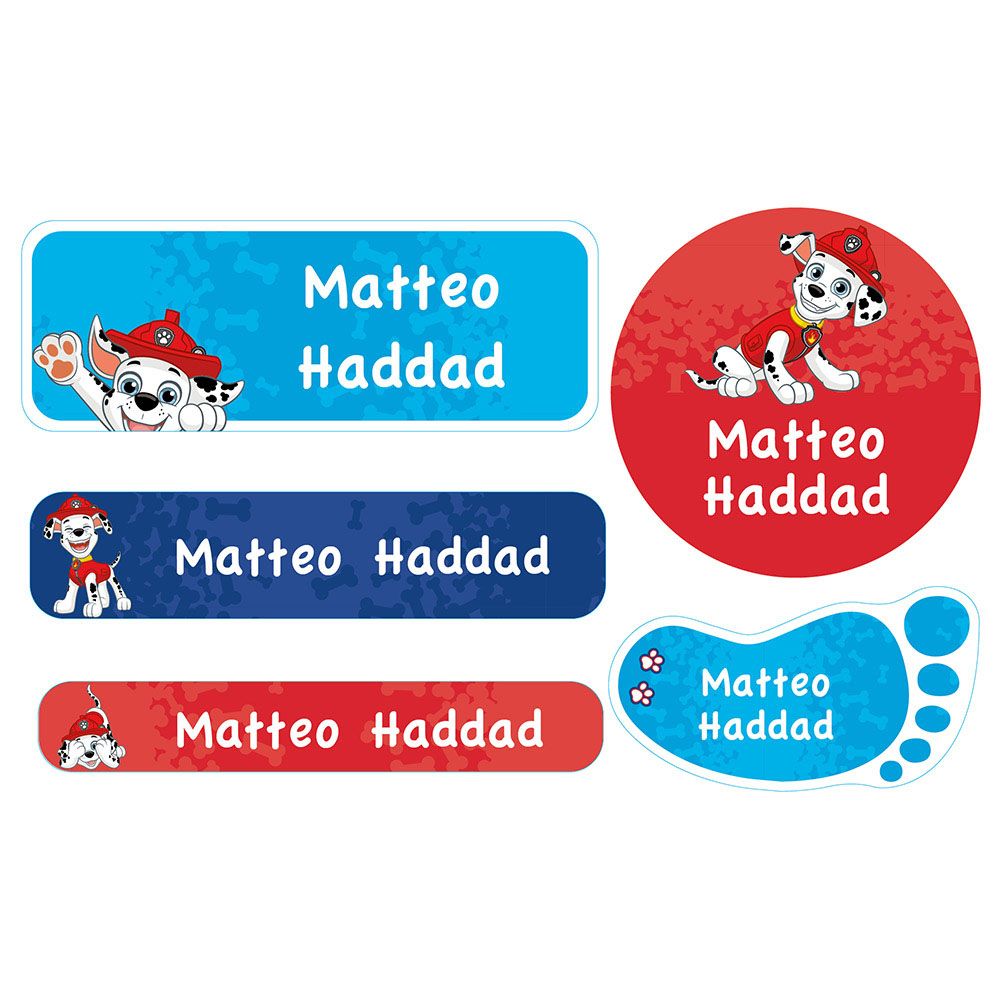 Essmak - Paw Patrol Marshall School Labels - 5pcs