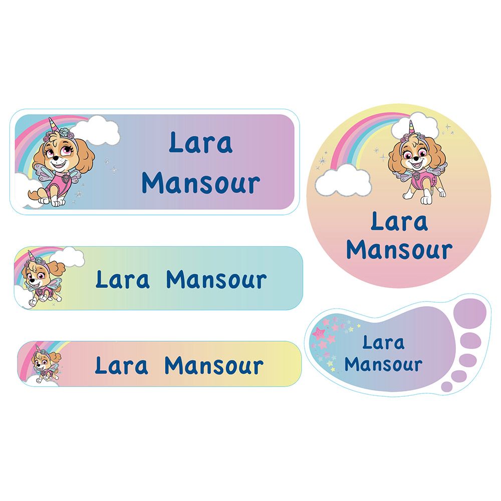 Essmak - Paw Patrol Unicorn School Labels - 74pcs