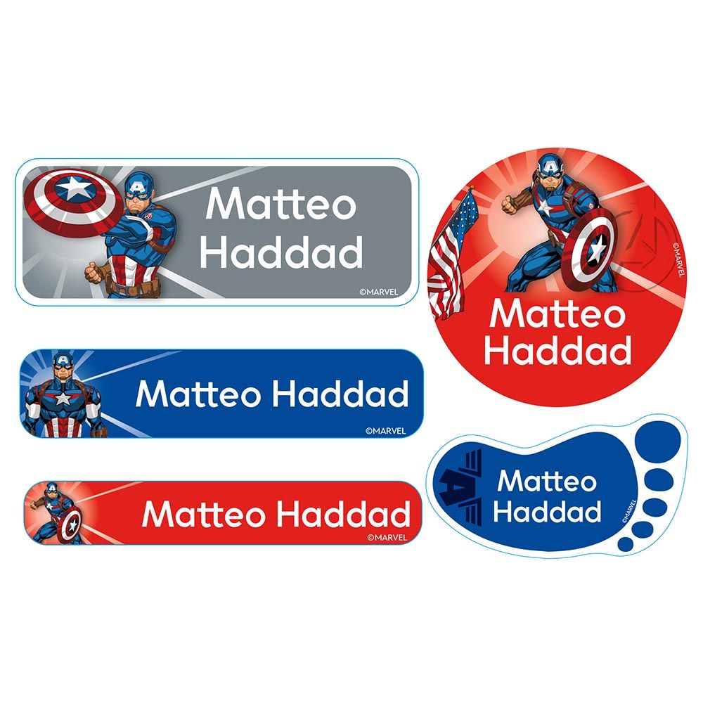 Essmak - Marvel Super America School Labels - 12pcs