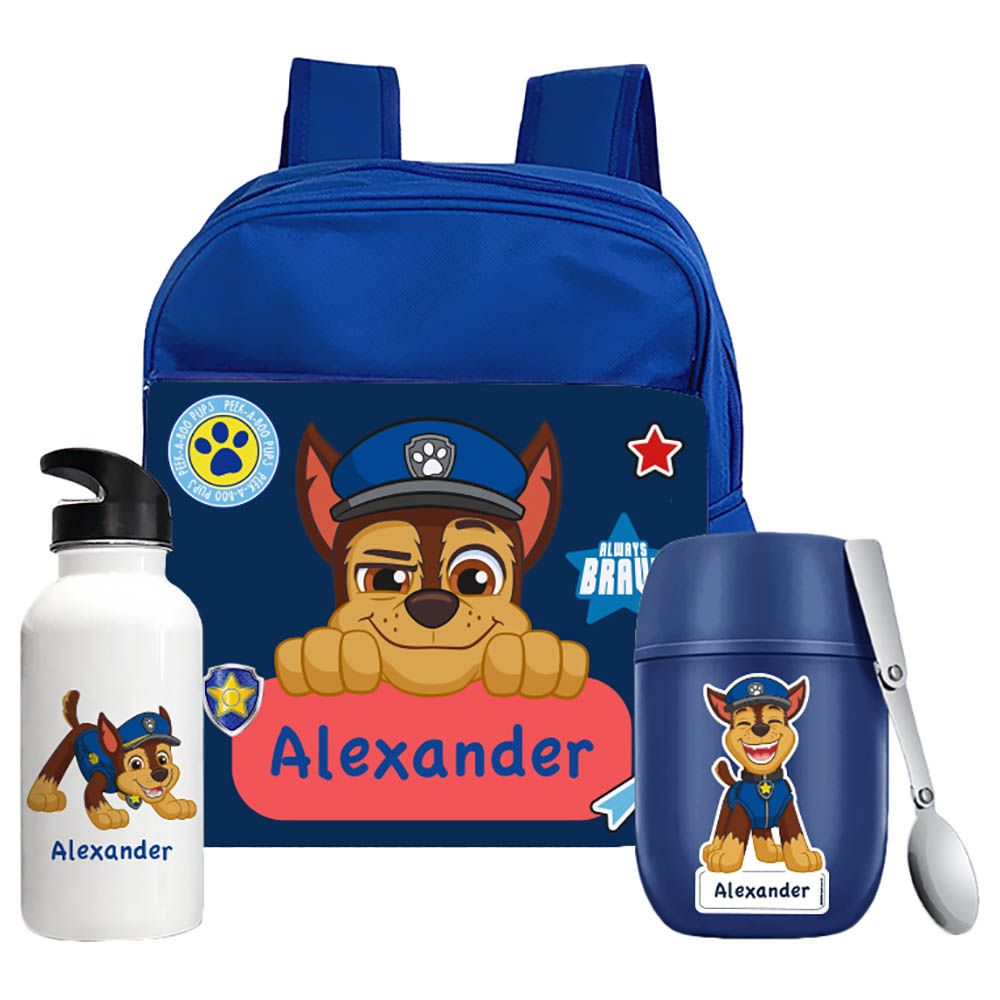 Essmak - Paw Patrol Chase 3pc-Set Thermos Pack - 12-Inch