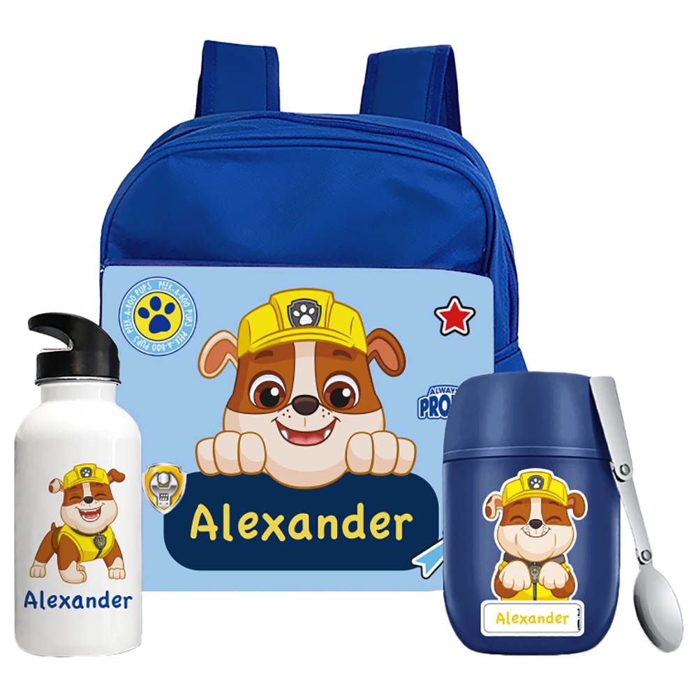 Essmak - Paw Patrol Rubble 3pc-Set Thermos Pack - 12-Inch