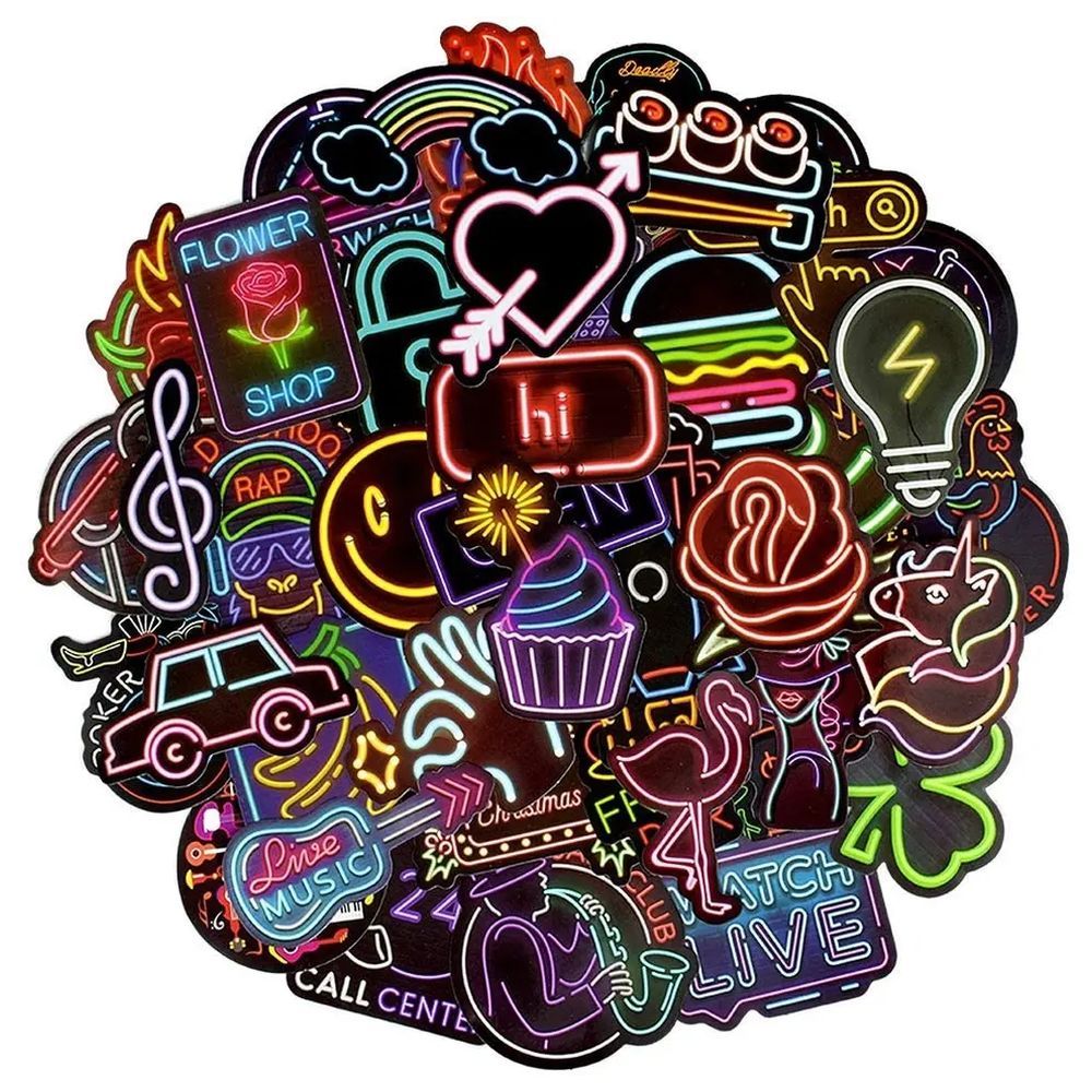 Essen - Multipurpose Waterproof Neon Stickers 50pcs