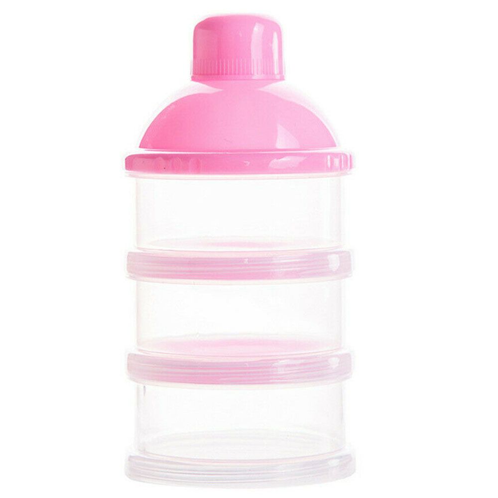 Purple Parrot - Milk Powder Container 3-Tier - Pink