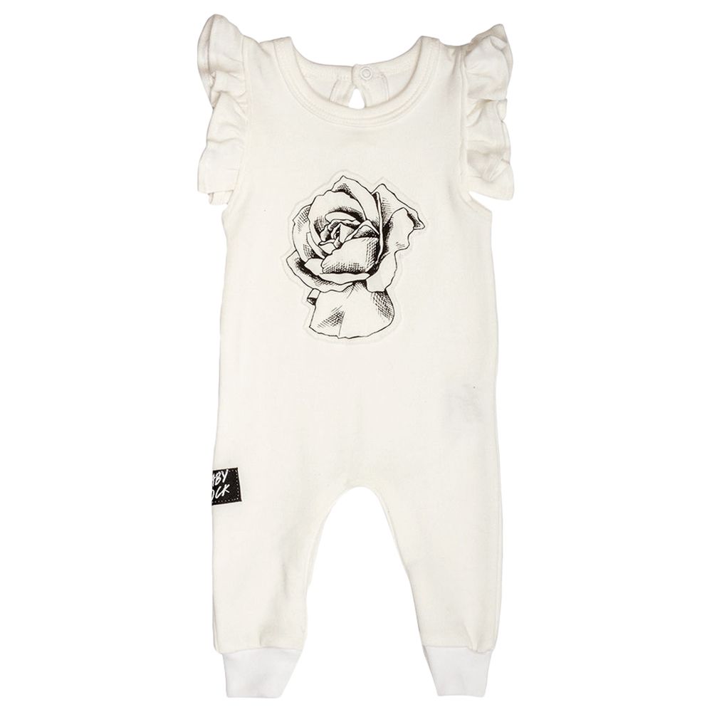 Lullaby Rock - Rose Romper - Creamy Off-White