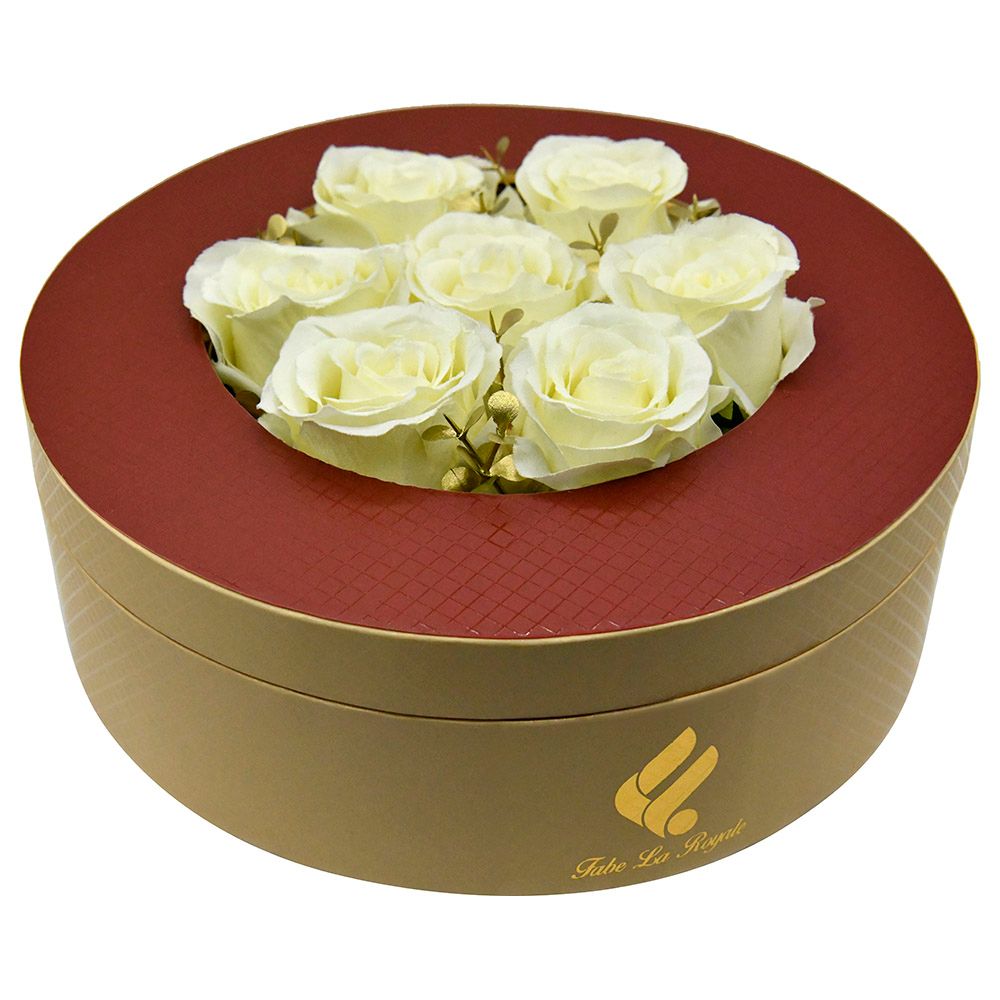 Fabe La Royale - Round Flower Box With 28pcs Macarons