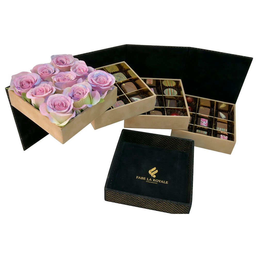 Fabe La Royale - Three Layers Velvet Flowers Box With 27pcs