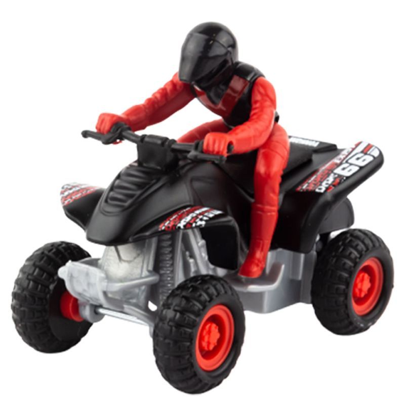 Maisto - 8cm Pullback Powered ATV - Black, Grey & Red