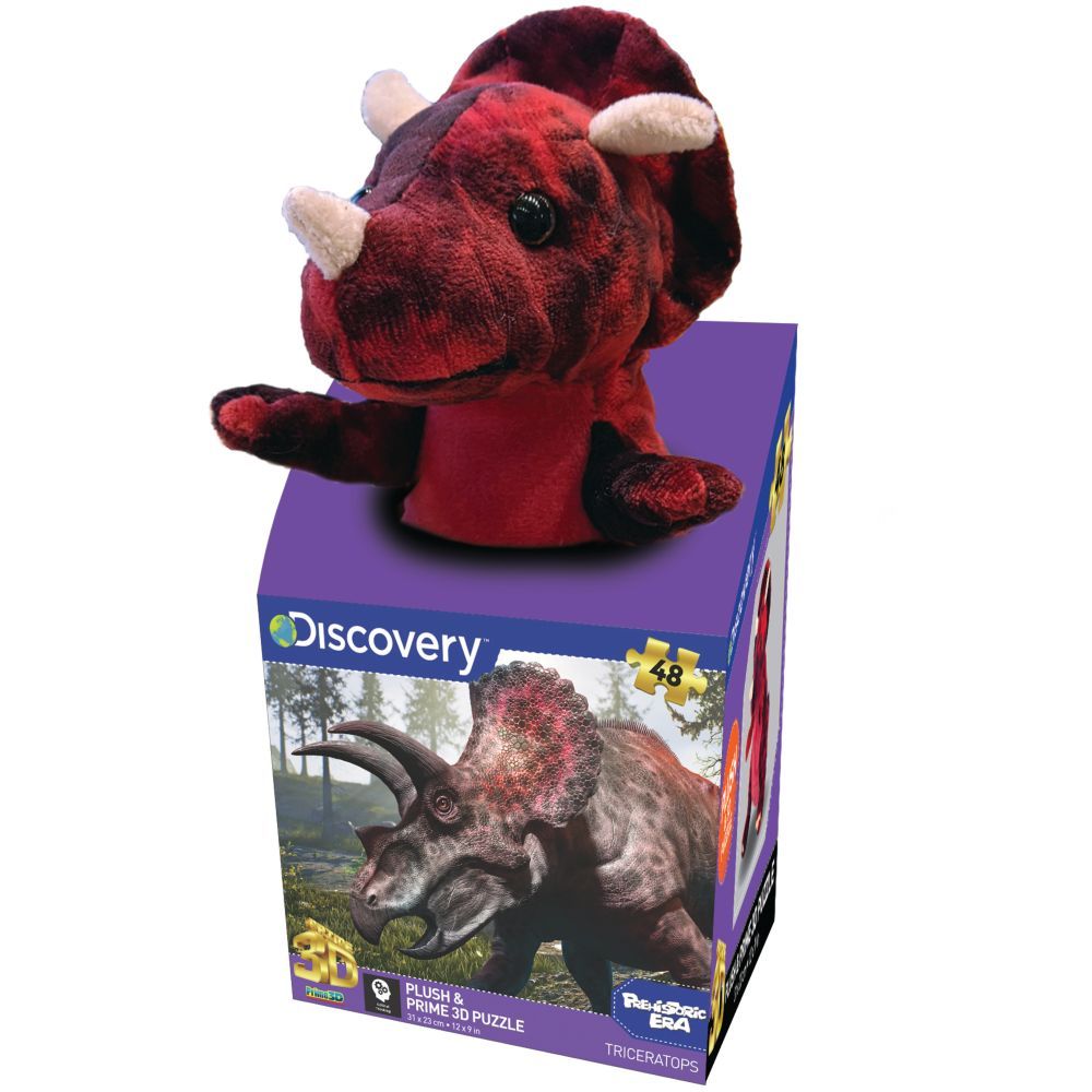 Prime 3D - Discovery - Triceratops 48pcs Puzzle with Plush