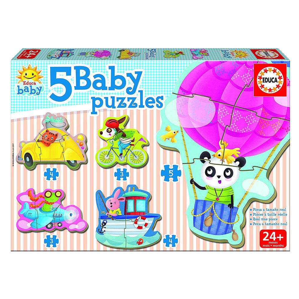 Educa - Driving Animals Five Baby Puzzles