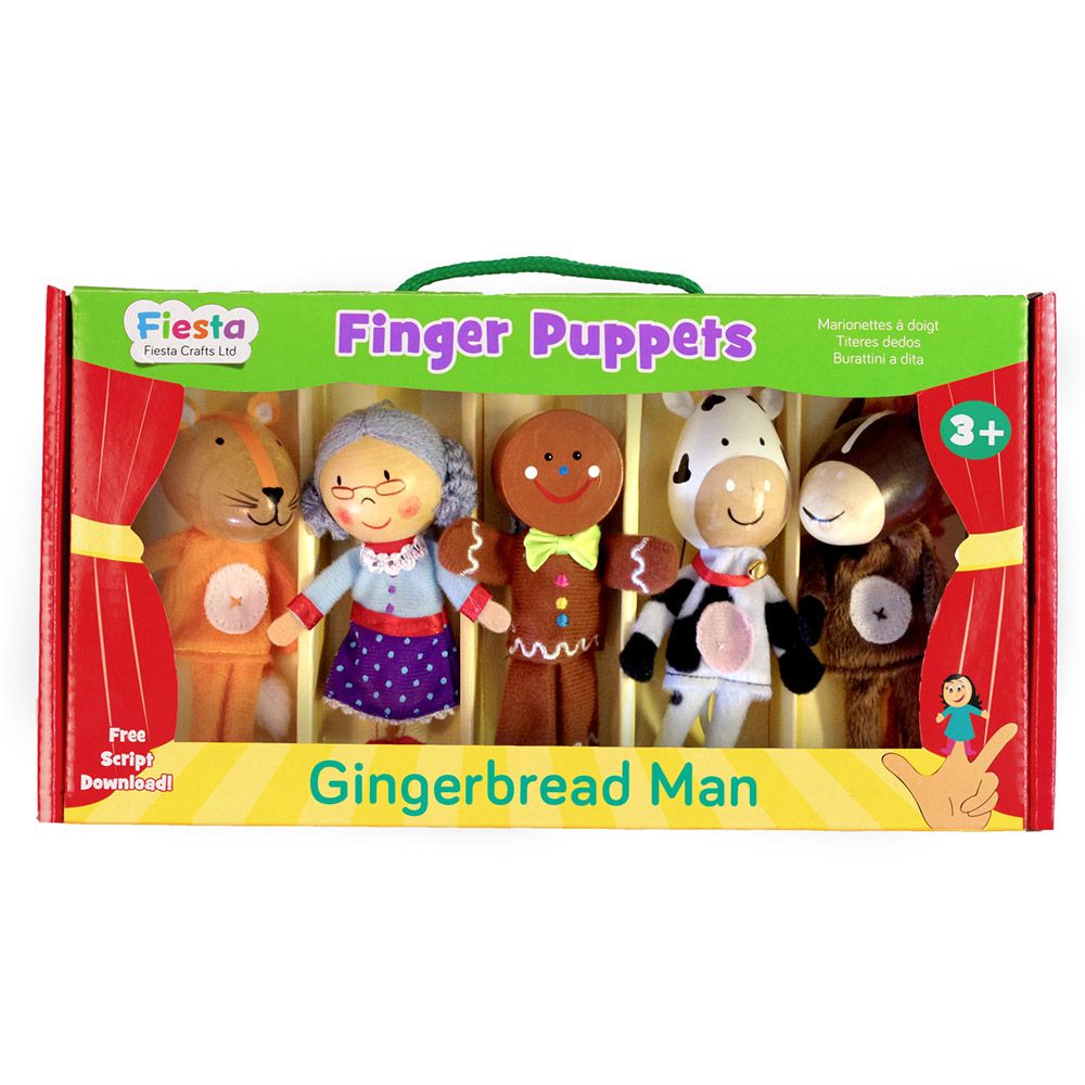 Fiesta Crafts - Finger Puppet Ginger Bread Man Set