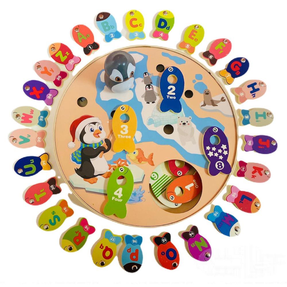 Highland - Wooden Alphabet Number Magnetic Fishing Game