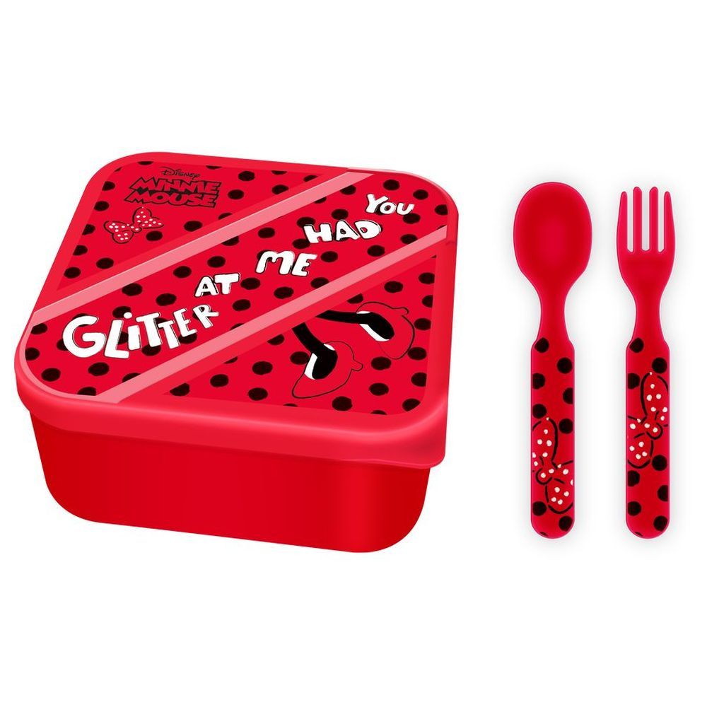 Minnie Mouse - Lunch Box w/ Cutlery