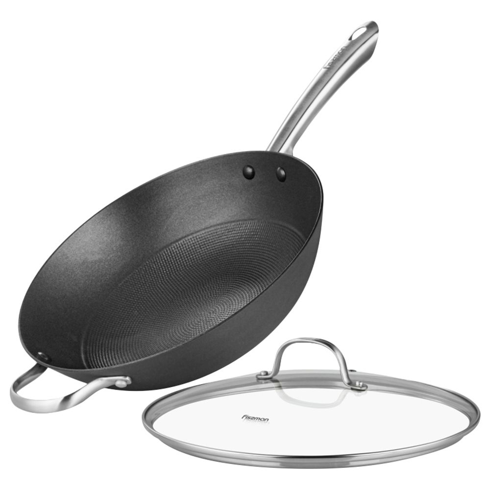 Fissman - Wok Melita Series w/ Glass Lid - 30x8cm - 4.2 L 