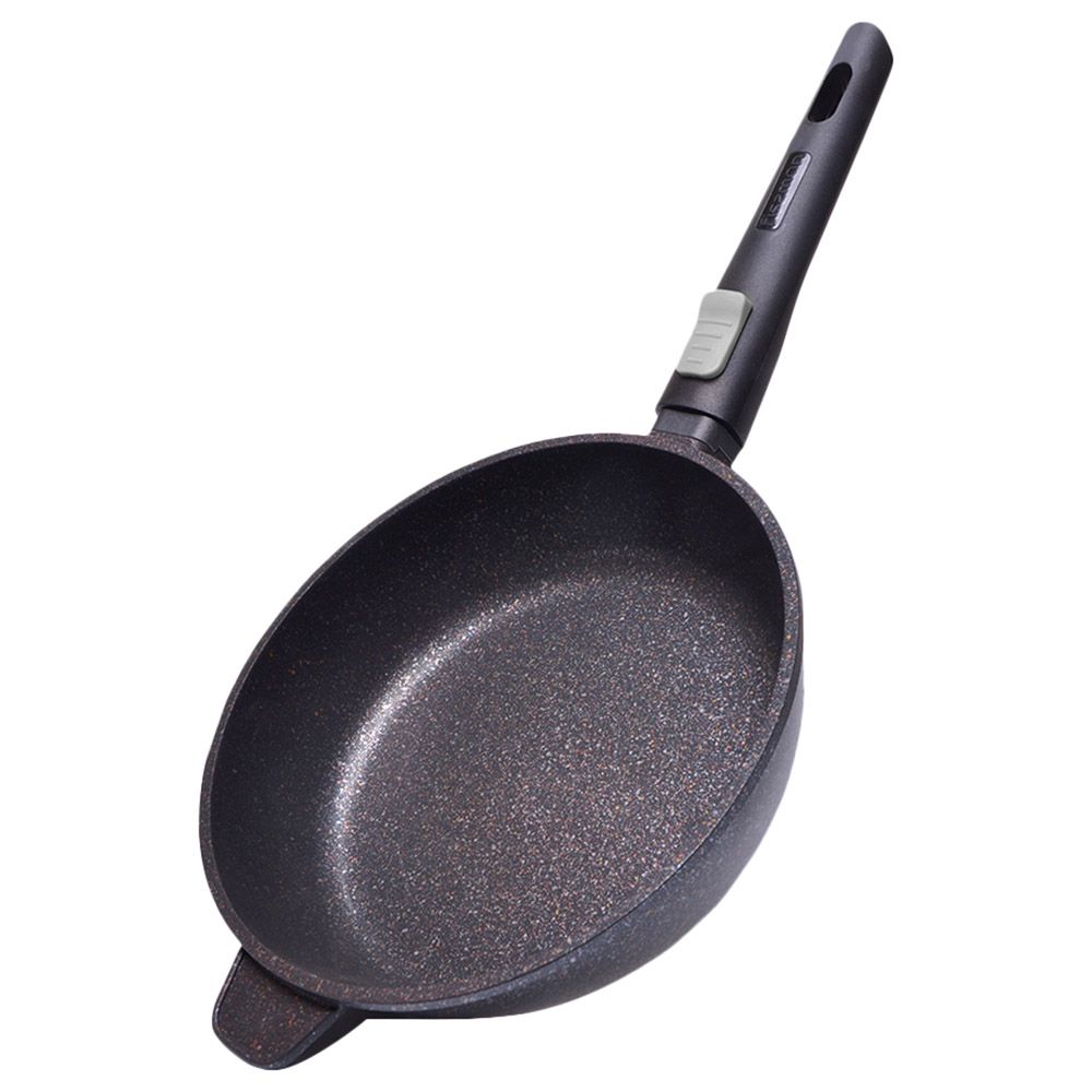 Fissman - Deep Frying Pan w/ Detachable Handle - Brown/Black