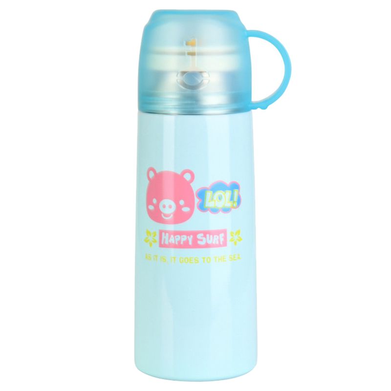 Fissman - Portable Stainless Steel Vacuum Flask - 350ml - Sky Blue