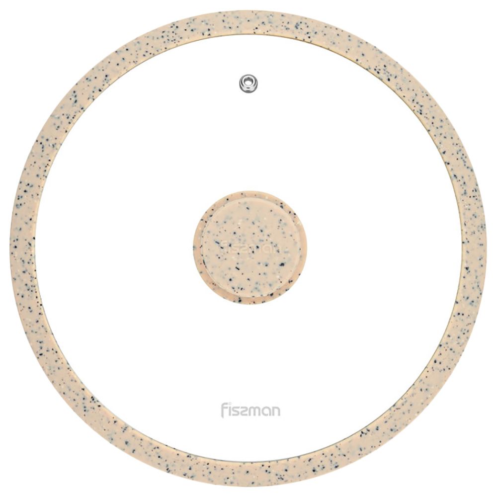 فيسمان - غطاء زجاج - أطراف سيليكون - كريمي - 24 سم