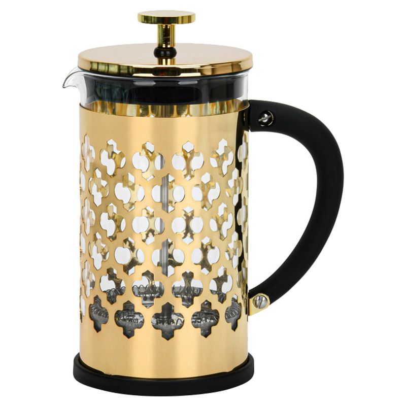 Fissman - Borosilicate Glass French Press Coffee Maker Amado Gold/Black