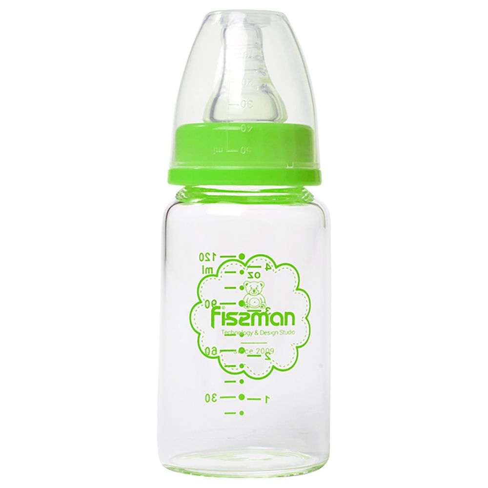 Fissman - Borosilicate Glass Feeding Bottle - 120ml - Green