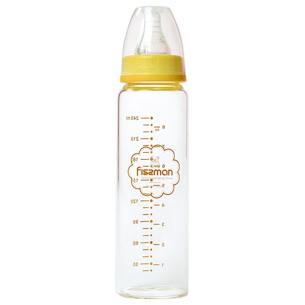 Fissman - Borosilicate Glass Feeding Bottle - 240ml - Yellow