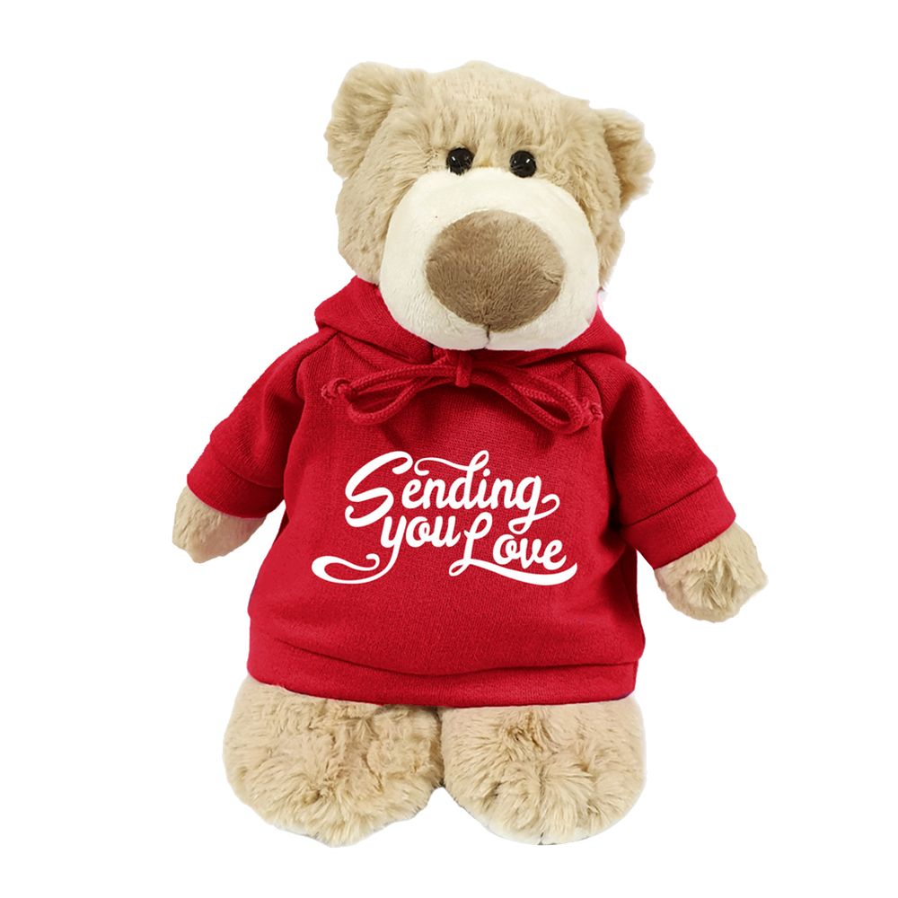 Fay Lawson - Supersoft Cuddly Mascot Bear With Trendy Red Hoodie Sending You Love