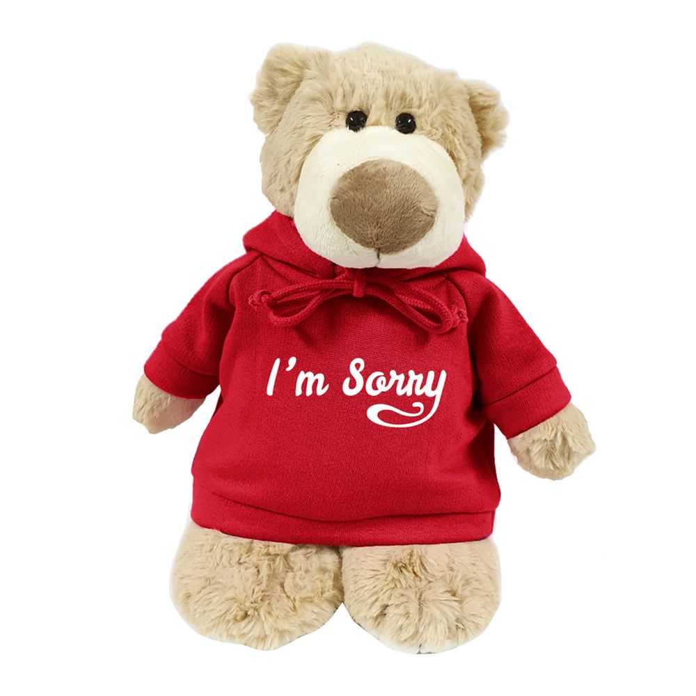 Fay Lawson - Supersoft Cuddly Mascot Bear With Trendy Red Hoodie I'm Sorry