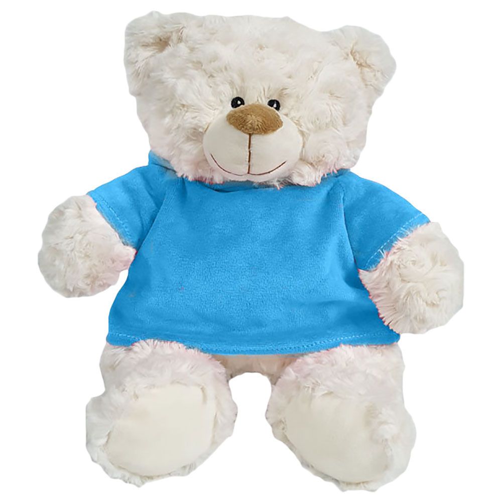 Fay Lawson - Super Soft Fluffy Bear W/ Blue Velour Hoodie