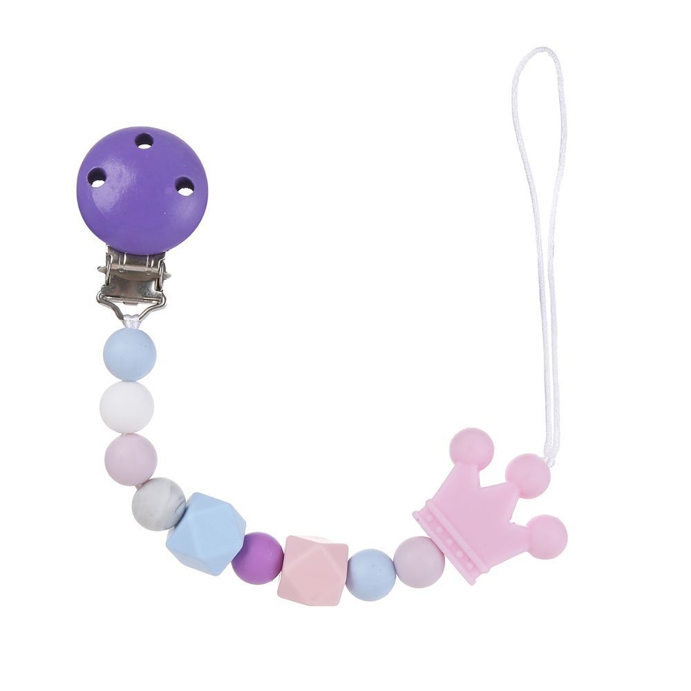 Factory Price - Sanya Multicolor Pacifier Clip - Purple