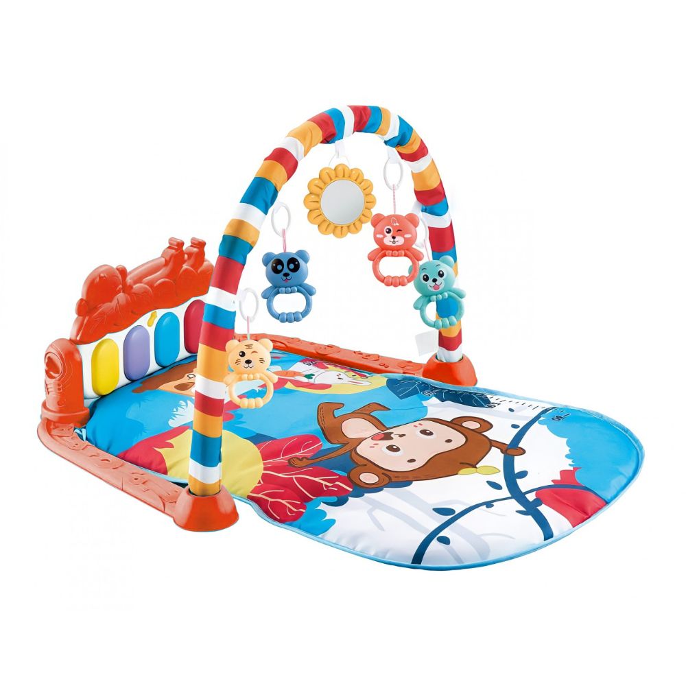 Factory Price -Monkey Hat Pedal Piano Activity Play Mat- Red