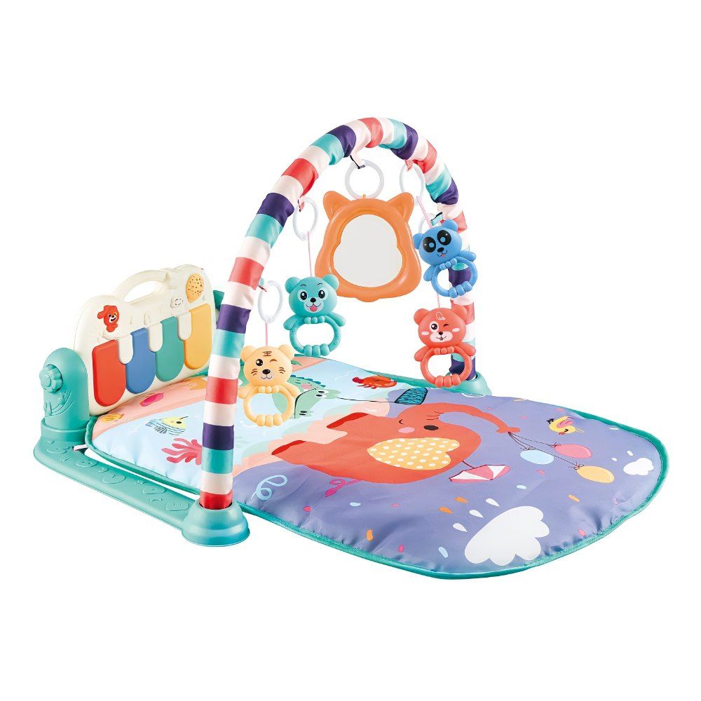 Factory Price -Elephant Double-Sided Pedal Piano Activity Playmat- Blue