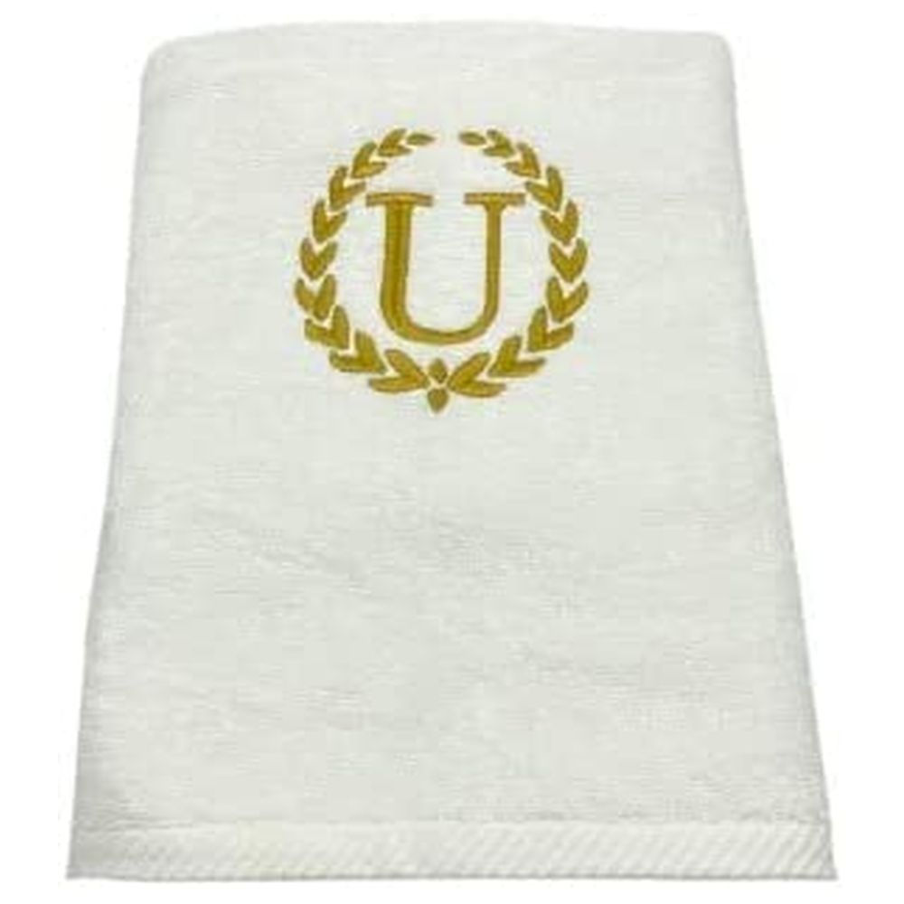 BYFT - Embroidered "U" Monogrammed Bath Towel - White