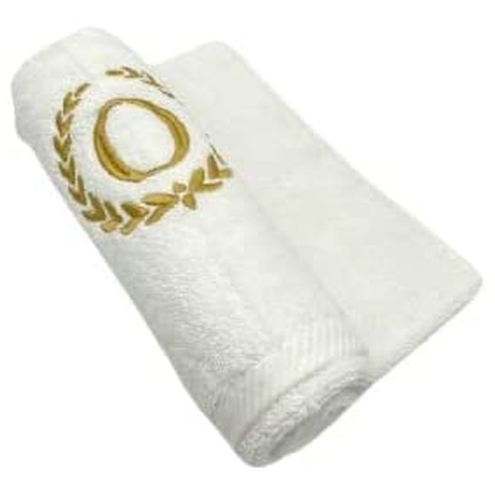 BYFT - Embroidered "O" Monogrammed Hand Towel - White