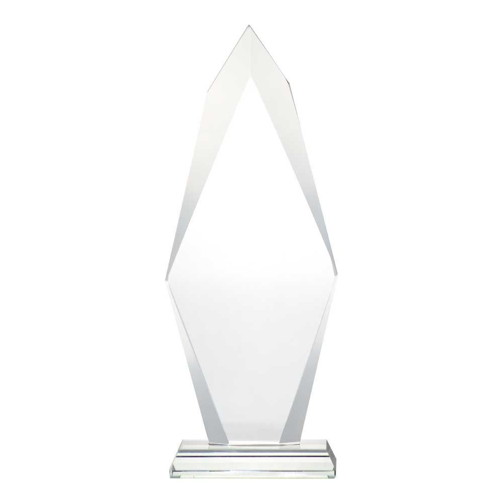 Byft - Flame Shaped Crystal Award - Clear