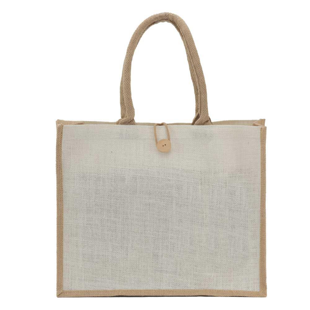 Byft - Jute Bag Short Handle - White