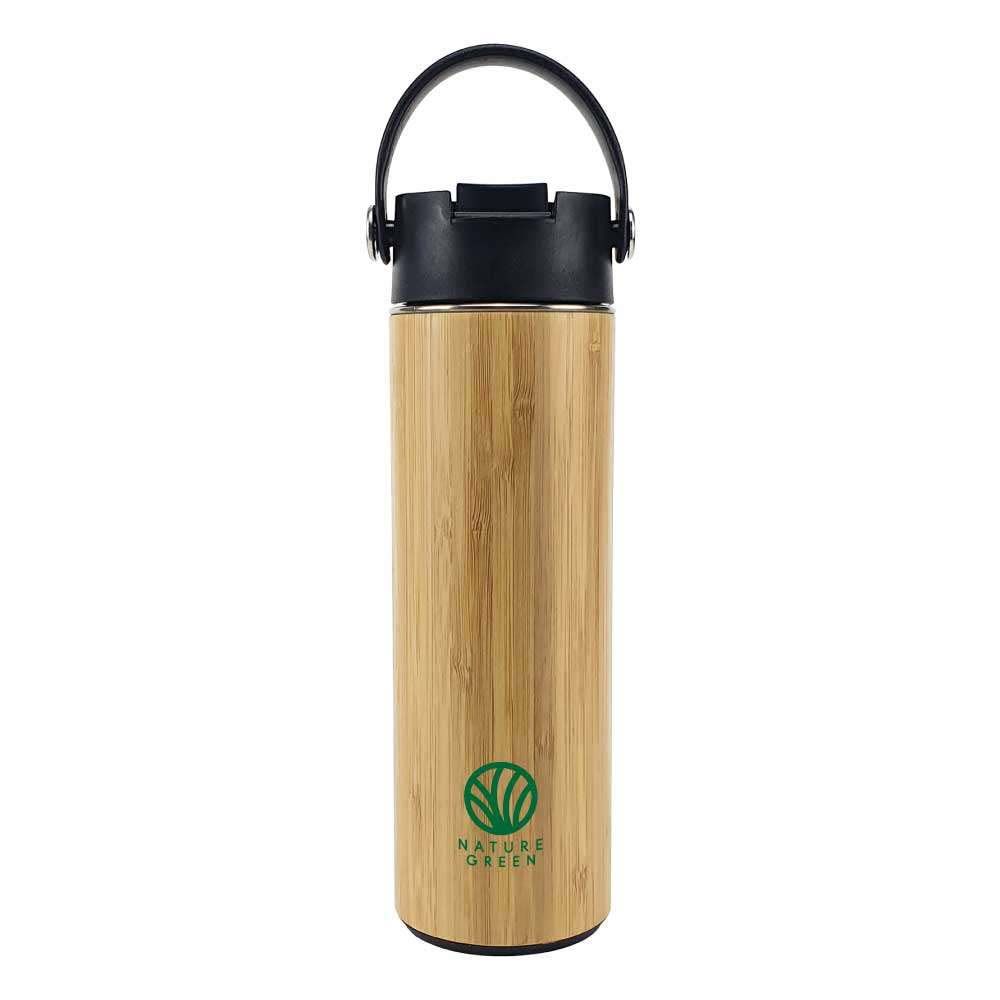 Byft - Bamboo Flask With Tea Infuser - Natural Black