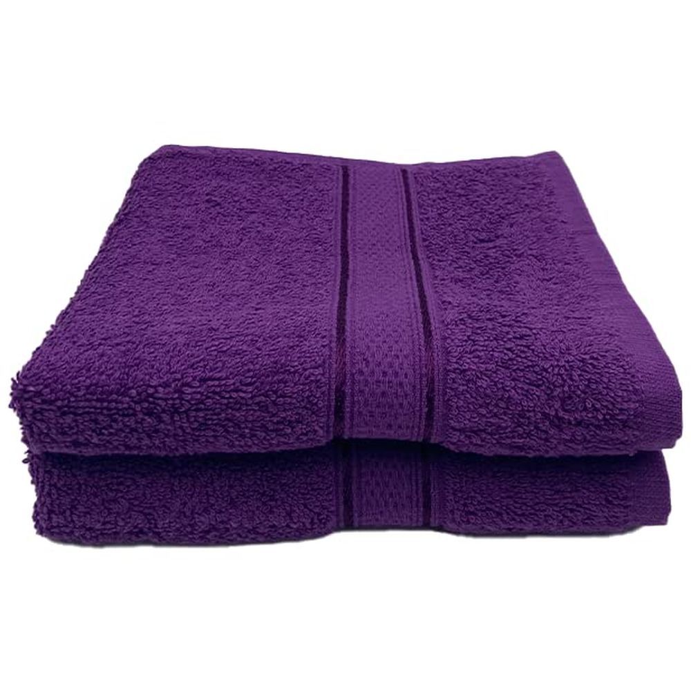 Byft - 100% Cotton Daffodil Hand Towel - 40X60Cm - Set Of 2 - Purple