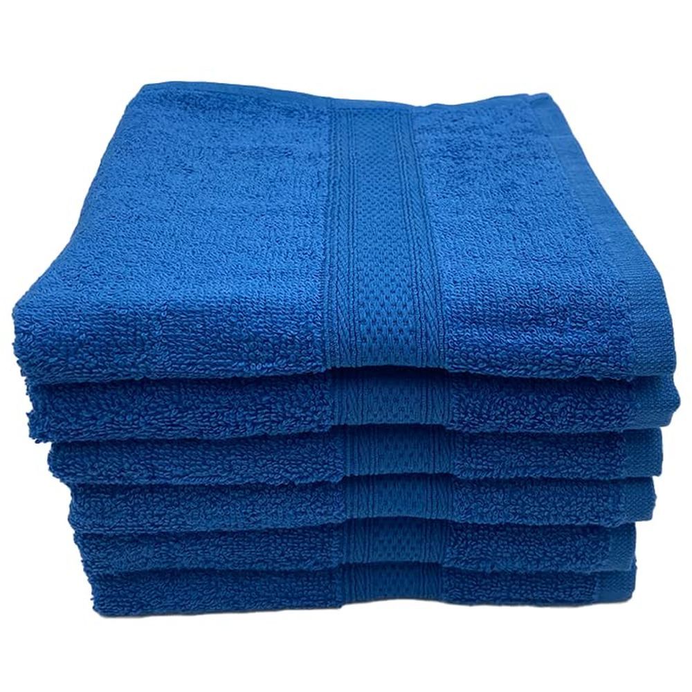 Byft - 100% Cotton Daffodil Hand Towel - 40X60Cm - Set Of 6 - Royal Blue